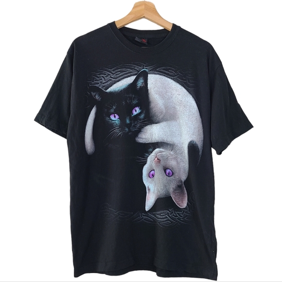 spiral Other - Spiral Yin Yang Cat Tee Shirt